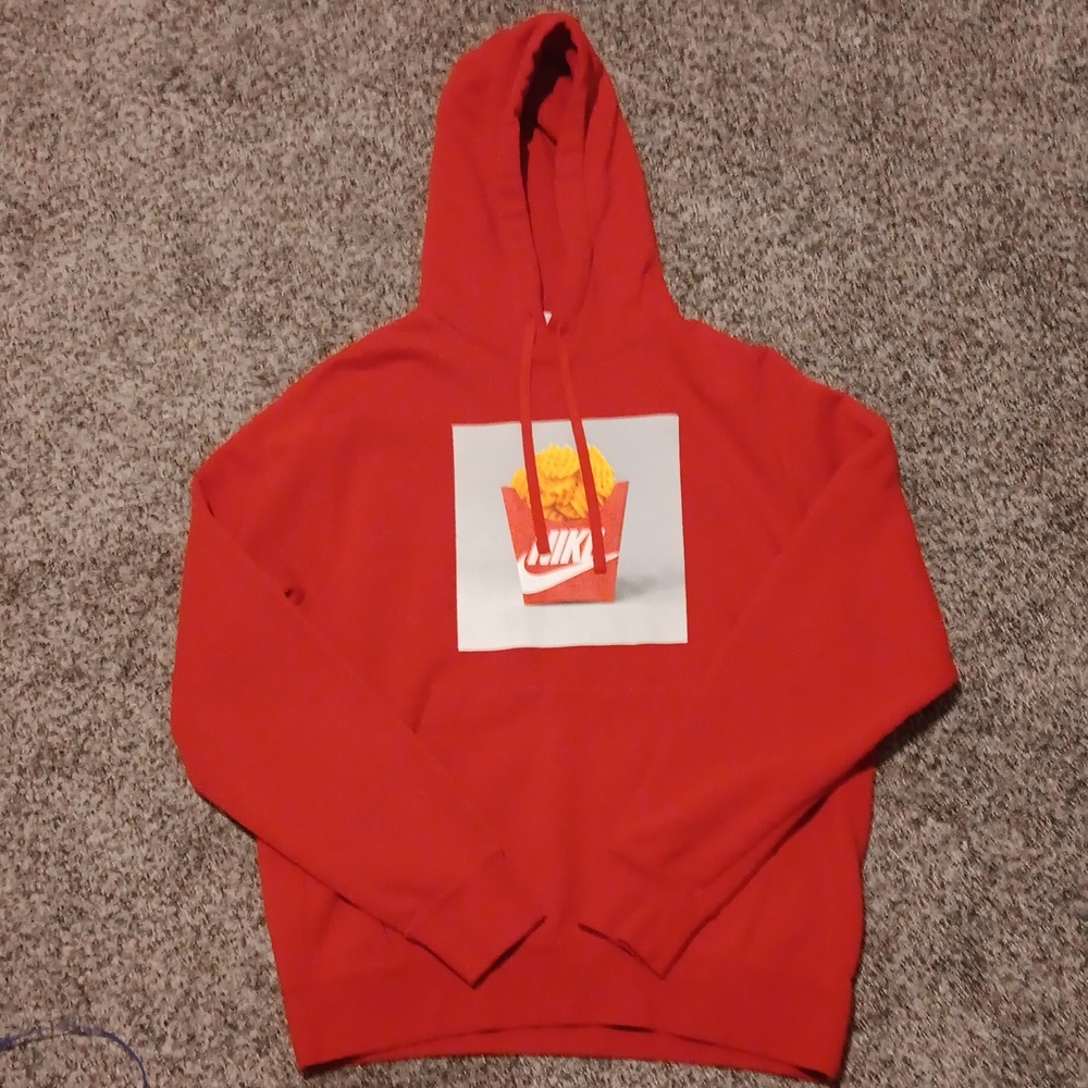 COPY - Nike Mens Red Brushed Back Waffle Fries Long Sleeve Pullover